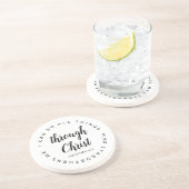 Dessous De Verre En Grès Je Peux Faire Tout Par Le Christ Noir & Blanc (Côté)