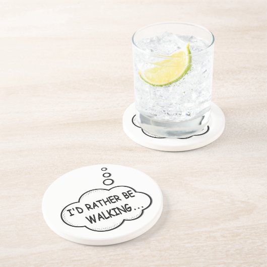 Dessous De Verre En Grès Je préfère marcher (Côté)