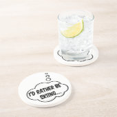Dessous De Verre En Grès Je Préférerais Skier (Côté)