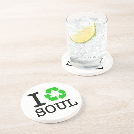 Dessous De Verre En Grès Je Recycle L'Âme (Côté)