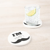 Dessous De Verre En Grès Je suis avec Moustache (Côté)