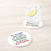 Dessous De Verre En Grès Je suis chanceux (Côté)