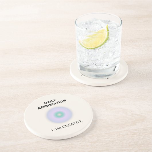 Dessous De Verre En Grès Je suis Créative Daily Affirmation Positive (Côté)