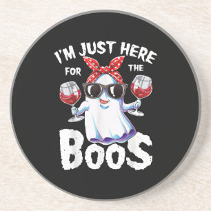 Dessous De Verre En Grès Je suis juste ici pour le Boos Halloween Women Gho