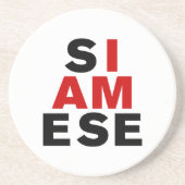 DESSOUS DE VERRE EN GRÈS JE SUIS SIAMESE (Devant)