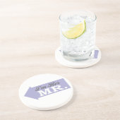 Dessous De Verre En Grès Je suis son M. (la flèche violette) (Côté)