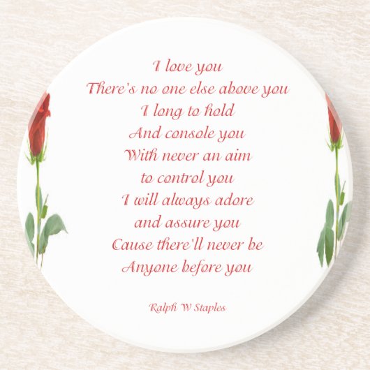 Dessous De Verre En Grès Je t'aime (Devant)