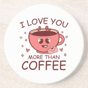 Dessous De Verre En Grès Je t'aime plus que le café