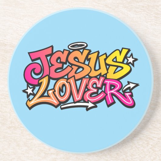 Dessous de verre en grès Jésus amant (Devant)