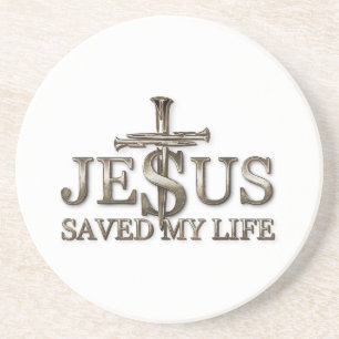 Dessous De Verre En Grès Jésus-Christ a sauvé mon cadeau de vie pour les fe