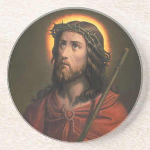 Dessous De Verre En Grès Jésus-Christ avec la Couronne d'épines