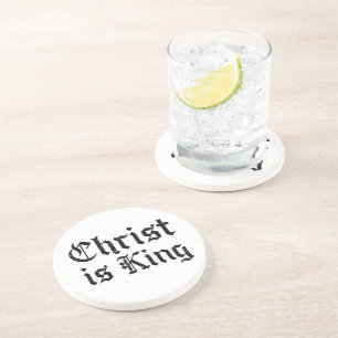 Dessous De Verre En Grès Jésus-Christ est Roi - style gothique grunge érodé