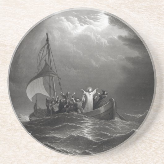 Dessous De Verre En Grès Jésus-Christ stille la tempête (Devant)
