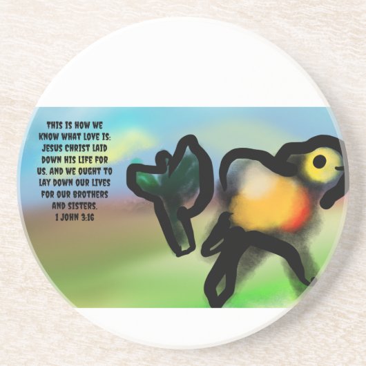 Dessous De Verre En Grès jesus here us  (Devant)