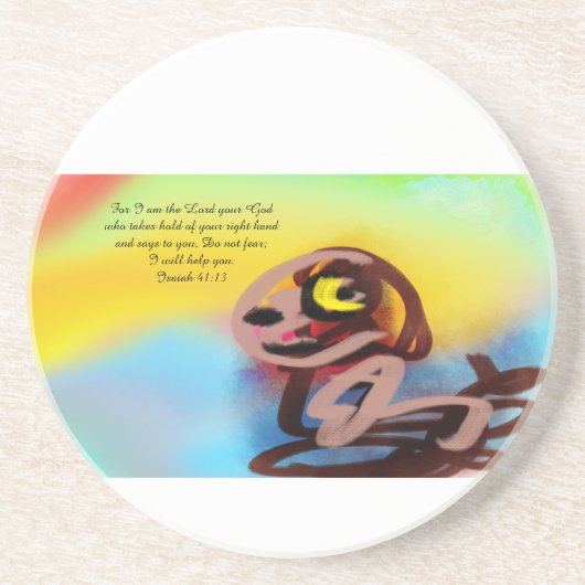 Dessous De Verre En Grès Jésus ici (Devant)