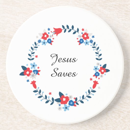 Dessous De Verre En Grès Jésus Sauve (Devant)