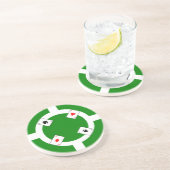 Dessous De Verre En Grès Jeton de poker - vert (Côté)