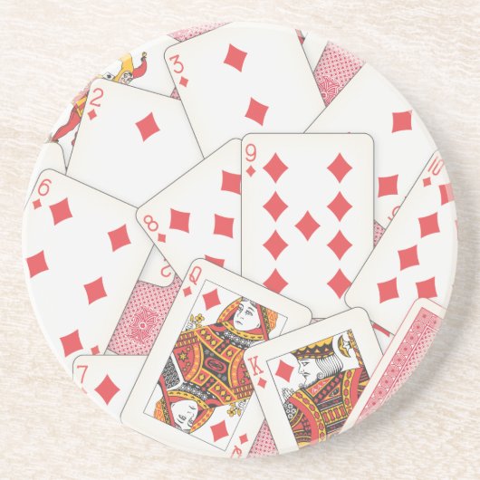 Dessous De Verre En Grès Jeu de Cartes (Devant)