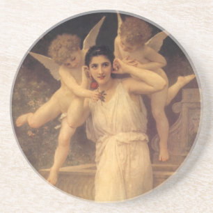 Dessous De Verre En Grès Jeunesse par Bouguereau, Portrait d'anges victorie