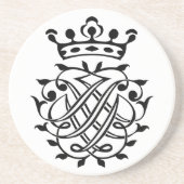 Dessous De Verre En Grès Johann Sebastian Bach Crest Monogramme Insignia (Devant)