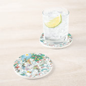 Dessous De Verre En Grès Joli caricature Noël Polaire Ours Penguin Party (Côté)