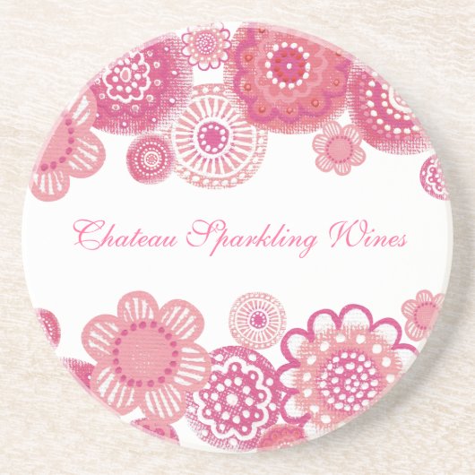 Dessous De Verre En Grès Joli en rose Élégant Articles promotionnels d'entr (Devant)