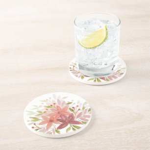 Dessous De Verre En Grès Joli Floral Rustique de Campagne à l'Aquarelle