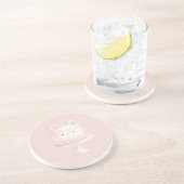 Dessous De Verre En Grès Joli Gâteau de Chat Rose Mignon Miaou (Côté)