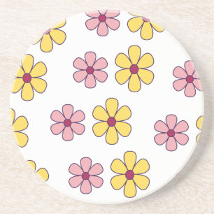 Dessous De Verre En Grès Joli motif de grandes fleurs