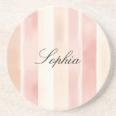 Dessous De Verre En Grès Joli Peach rose Crème raypes (Devant)