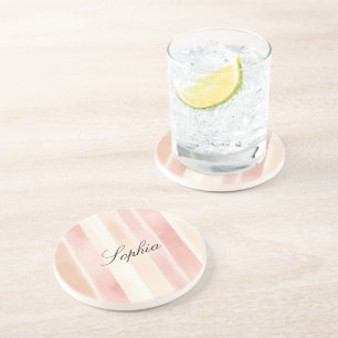Dessous De Verre En Grès Joli Peach rose Crème raypes