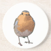 Dessous De Verre En Grès Joli Robin rouge (Devant)