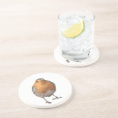 Dessous De Verre En Grès Joli Robin rouge (Côté)