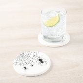 Dessous De Verre En Grès Jolie Black Spider Web Halloween (Côté)