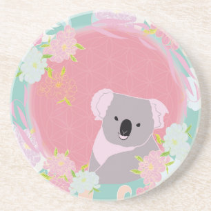 Dessous De Verre En Grès Jolie Koala Fleur de Vie Floral