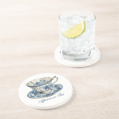 Dessous De Verre En Grès Jolie "Thé d'après-midi" Floral (Côté)