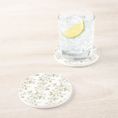 Dessous De Verre En Grès Jolies Fleurs Blanches (Côté)