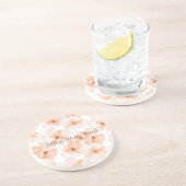 Dessous De Verre En Grès Jolies Fleurs de Pêche (Côté)