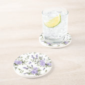 Dessous De Verre En Grès Jolies Fleurs Lavande (Côté)