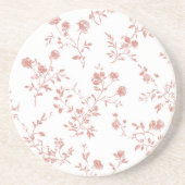 Dessous De Verre En Grès Jolies Fleurs Roses (Devant)