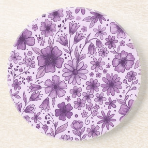 Dessous De Verre En Grès Jolies fleurs sauvages lavande violettes