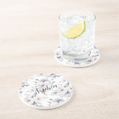 Dessous De Verre En Grès Jolies Fleurs Violettes (Côté)
