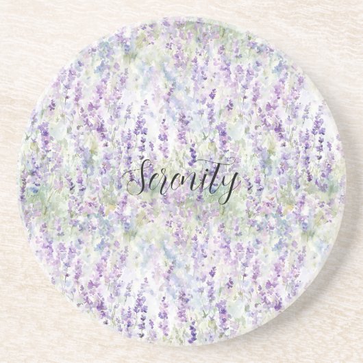 Dessous De Verre En Grès Jolies Fleurs Violettes (Devant)