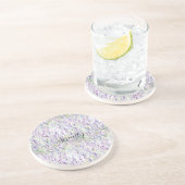 Dessous De Verre En Grès Jolies Fleurs Violettes (Côté)