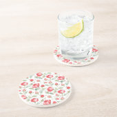 Dessous De Verre En Grès Jolies Roses Rouges (Côté)
