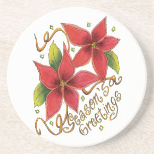 Dessous De Verre En Grès Jolies salutations de la saison de Noël avec des p