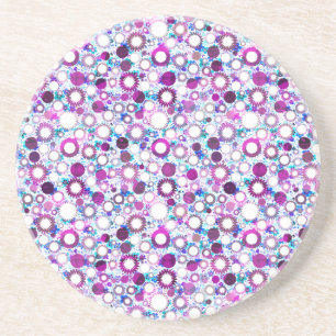 Dessous De Verre En Grès Jolis motifs de fleurs soleils colorés