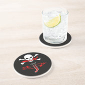 Dessous De Verre En Grès Jolly roger J Monogramme initial (Côté)