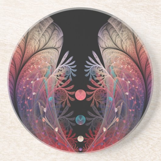 Dessous De Verre En Grès Jonglage Abstrait Art moderne Imaginaire fractal (Devant)