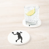 Dessous De Verre En Grès Joueur de basket-ball Pop Art Silhouette (Côté)